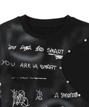 切替デザインレタリングトップス