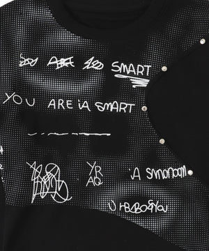 切替デザインレタリングトップス