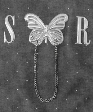 ビジューバタフライチェーントップス