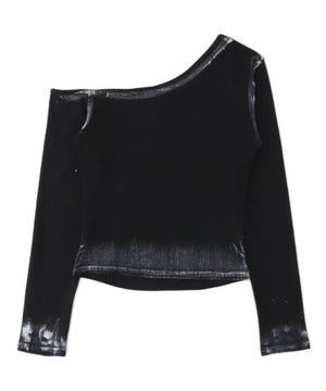 ワンショルダーグラフィックロンT