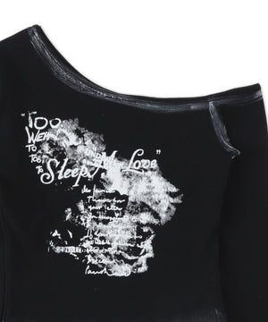 ワンショルダーグラフィックロンT