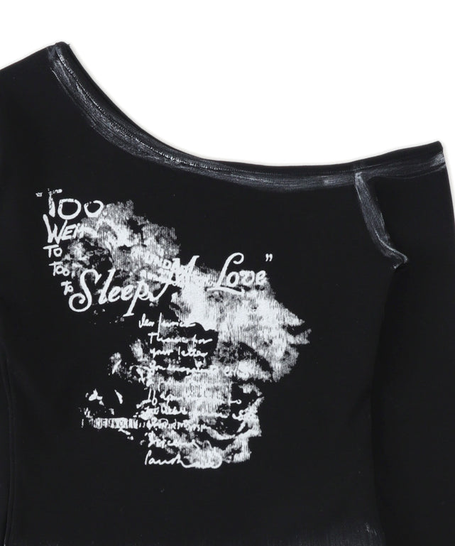 ワンショルダーグラフィックロンT