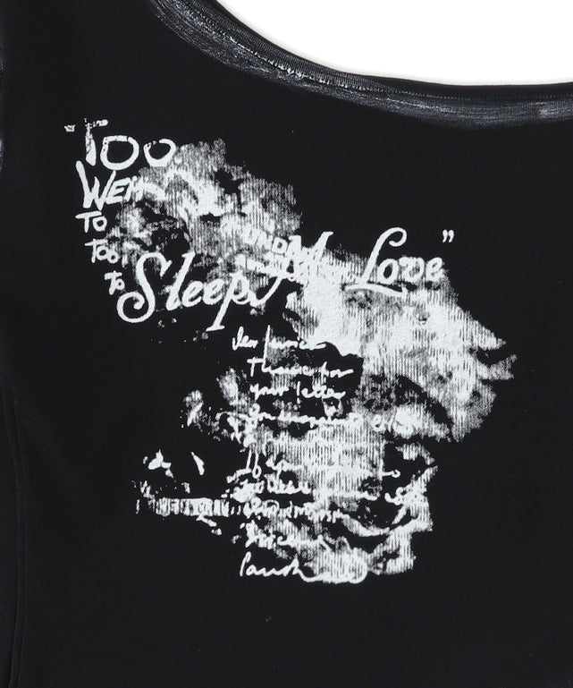 ワンショルダーグラフィックロンT