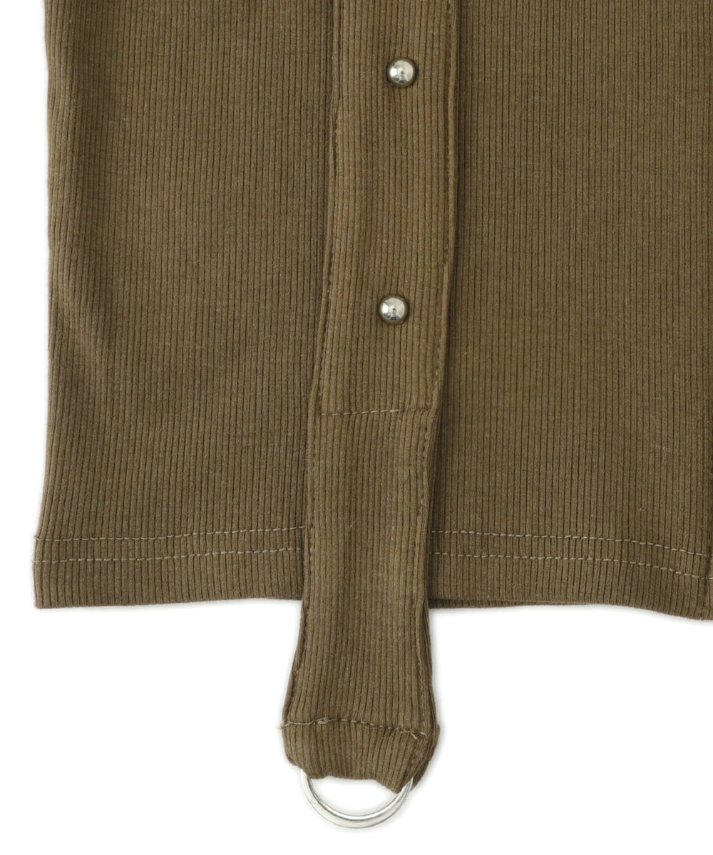 Wジップスタッズクロップドトップス