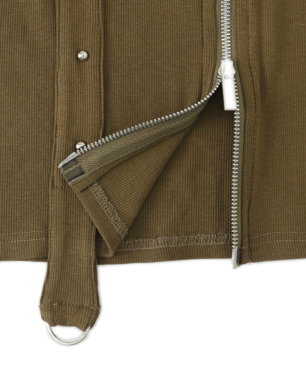 Wジップスタッズクロップドトップス