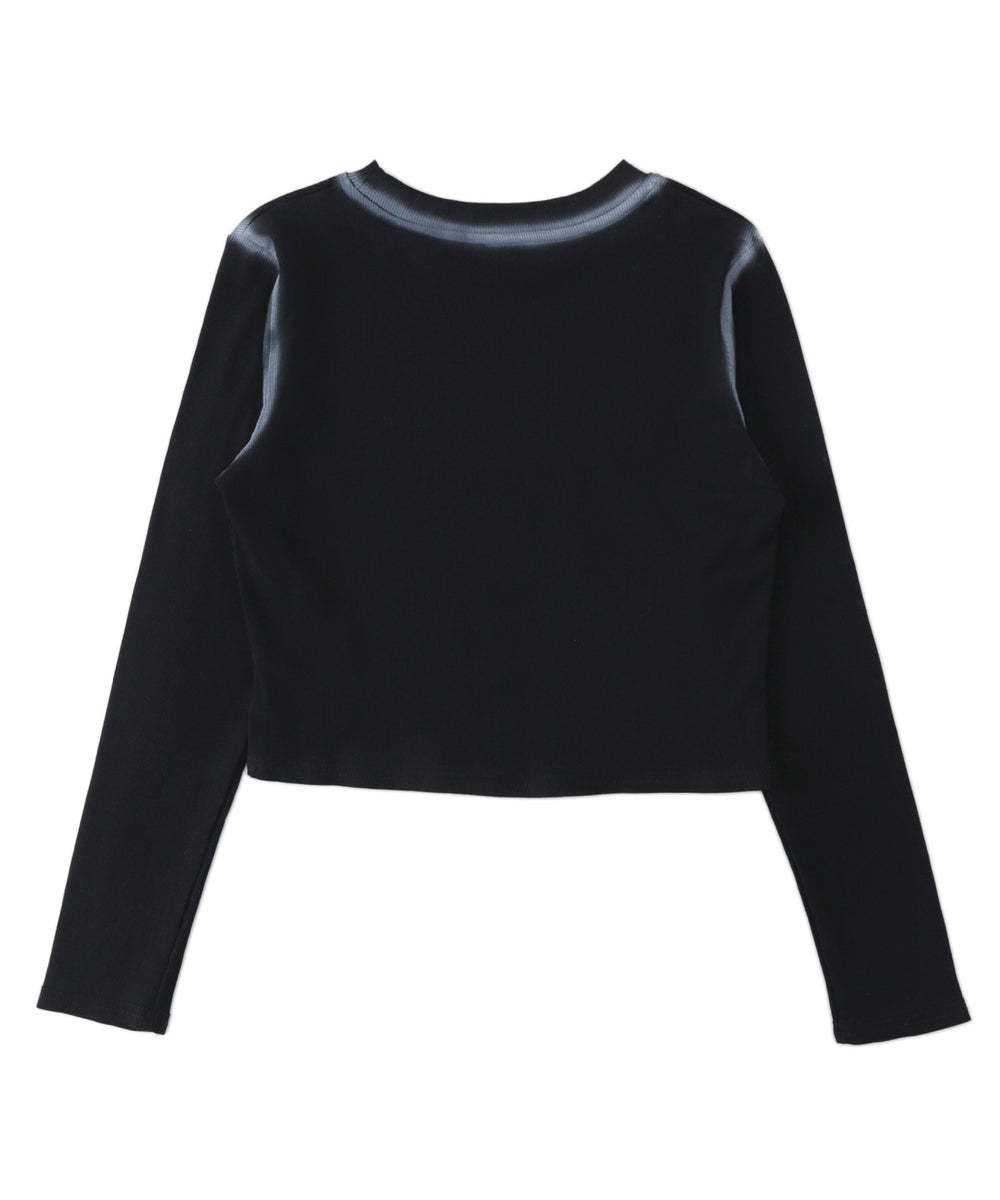 レタリングブリーチクロップドトップス