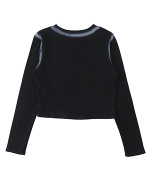 レタリングブリーチクロップドトップス