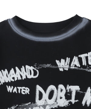 レタリングブリーチクロップドトップス