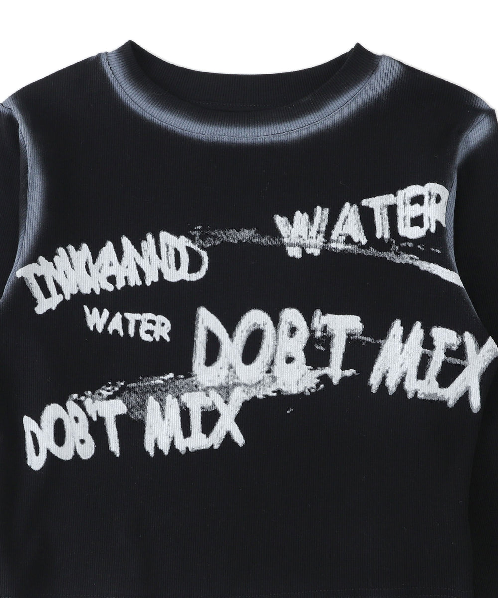 レタリングブリーチクロップドトップス