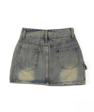 ヴィンテージウォッシュスタッズミニスカパン