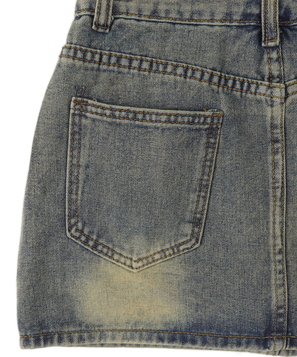 ヴィンテージウォッシュスタッズミニスカパン