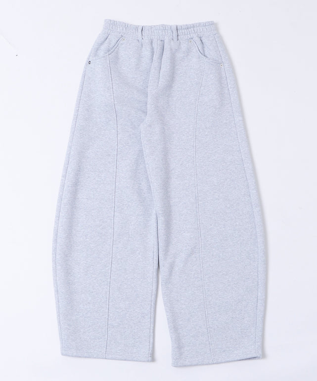 裏起毛バレルスウェットパンツ/杢グレー