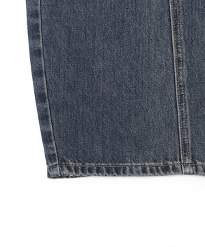 タイ付きワイドデニム