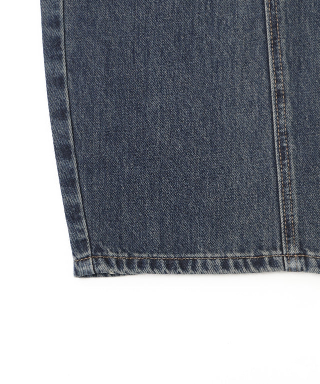 タイ付きワイドデニム