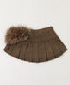 ファーベルト付きプリーツミニスカパン