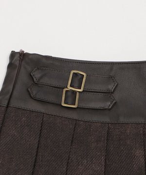 チェーン付きファーベルトプリーツミニスカパン