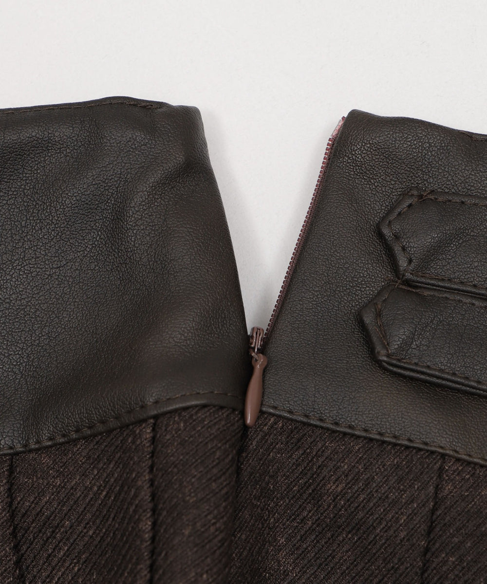 チェーン付きファーベルトプリーツミニスカパン