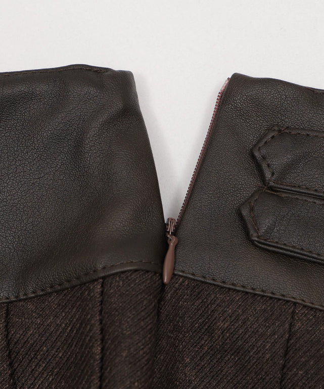 チェーン付きファーベルトプリーツミニスカパン