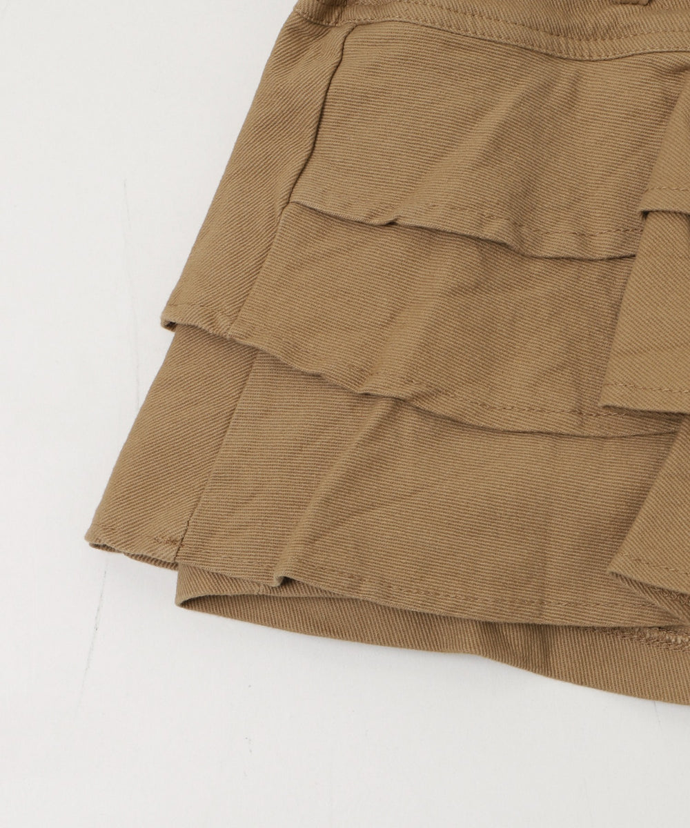 ベルト付きティアードミニスカパン