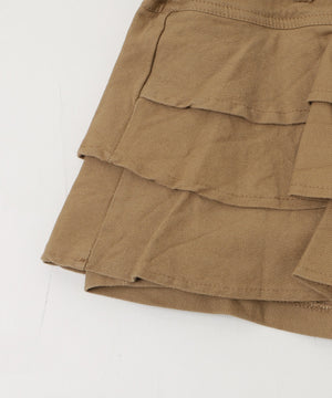 ベルト付きティアードミニスカパン