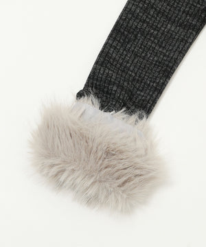 ファーデザインジップニット