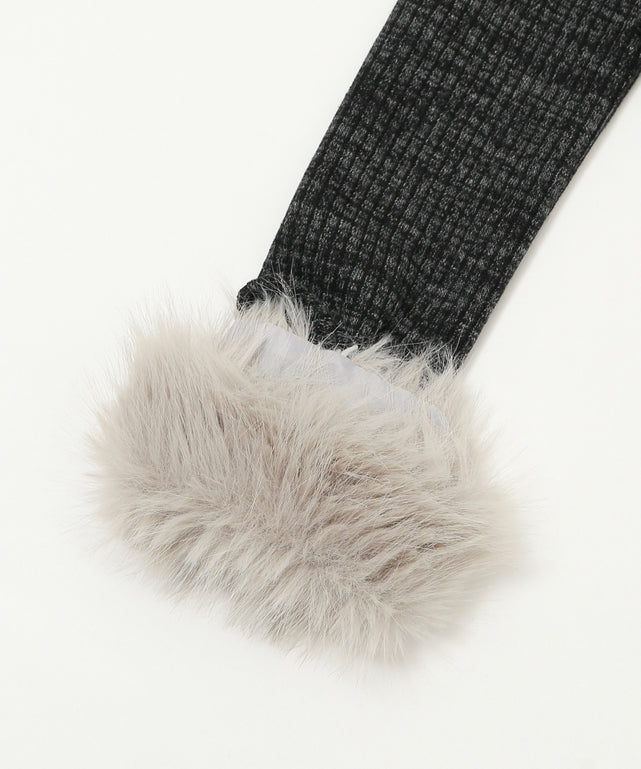 ファーデザインジップニット