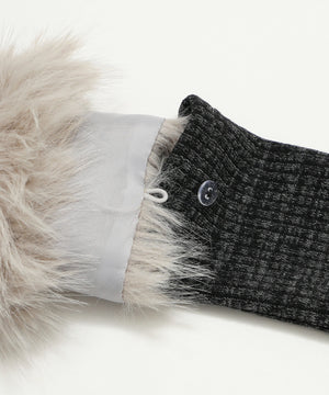 ファーデザインジップニット