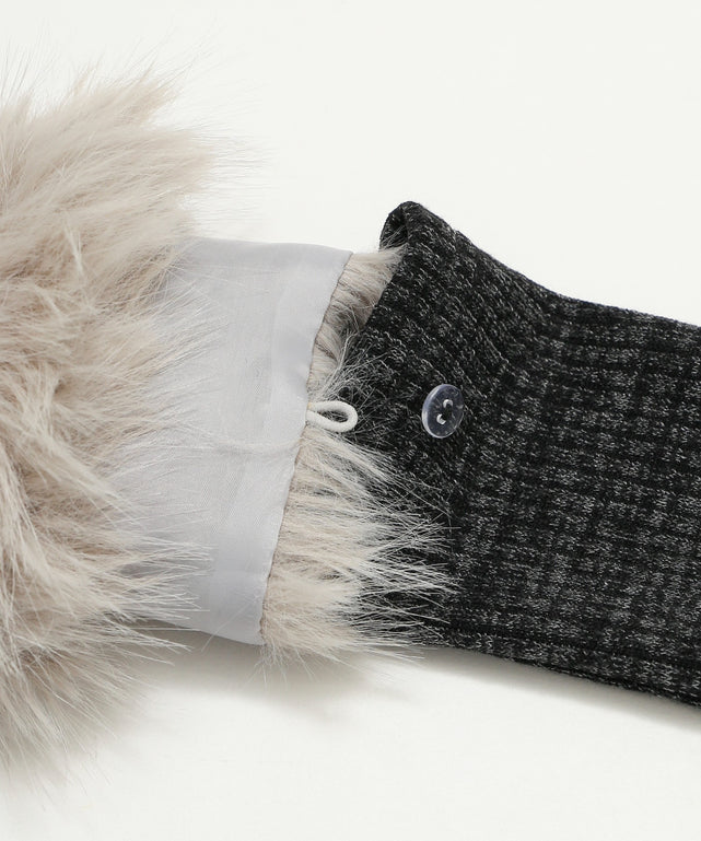 ファーデザインジップニット