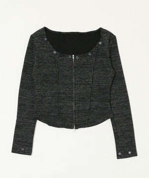 ファーデザインジップニット