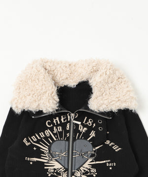 ファーグラフィックWジップニット