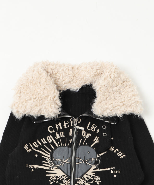 ファーグラフィックWジップニット