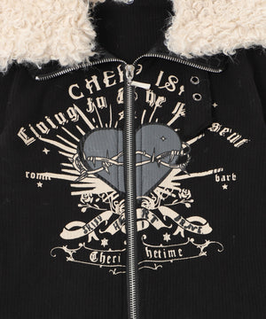 ファーグラフィックWジップニット