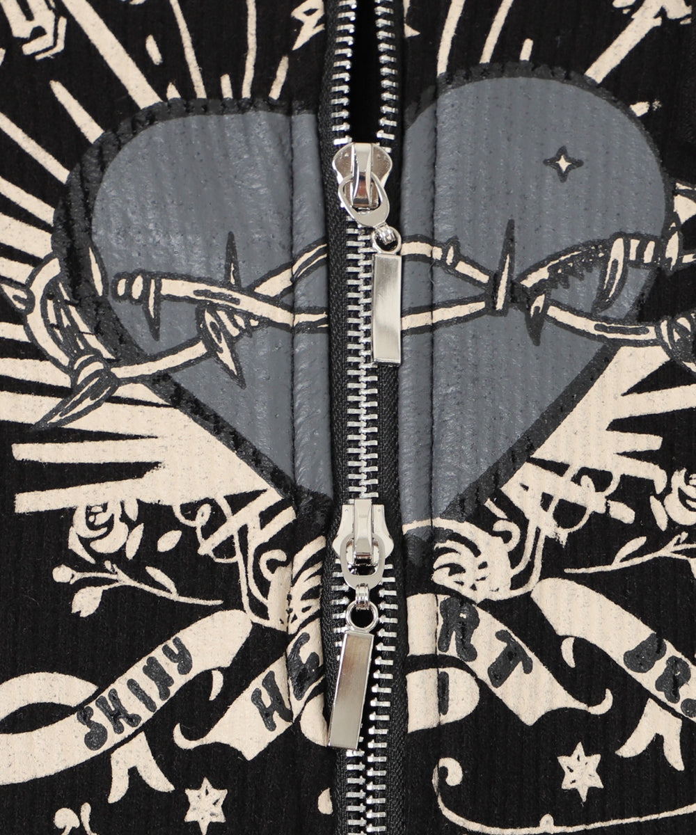 ファーグラフィックWジップニット