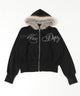 ラインストーンロゴファ－ジップーパーカー
