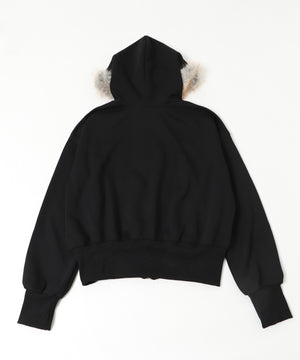 ラインストーンロゴファ－ジップーパーカー