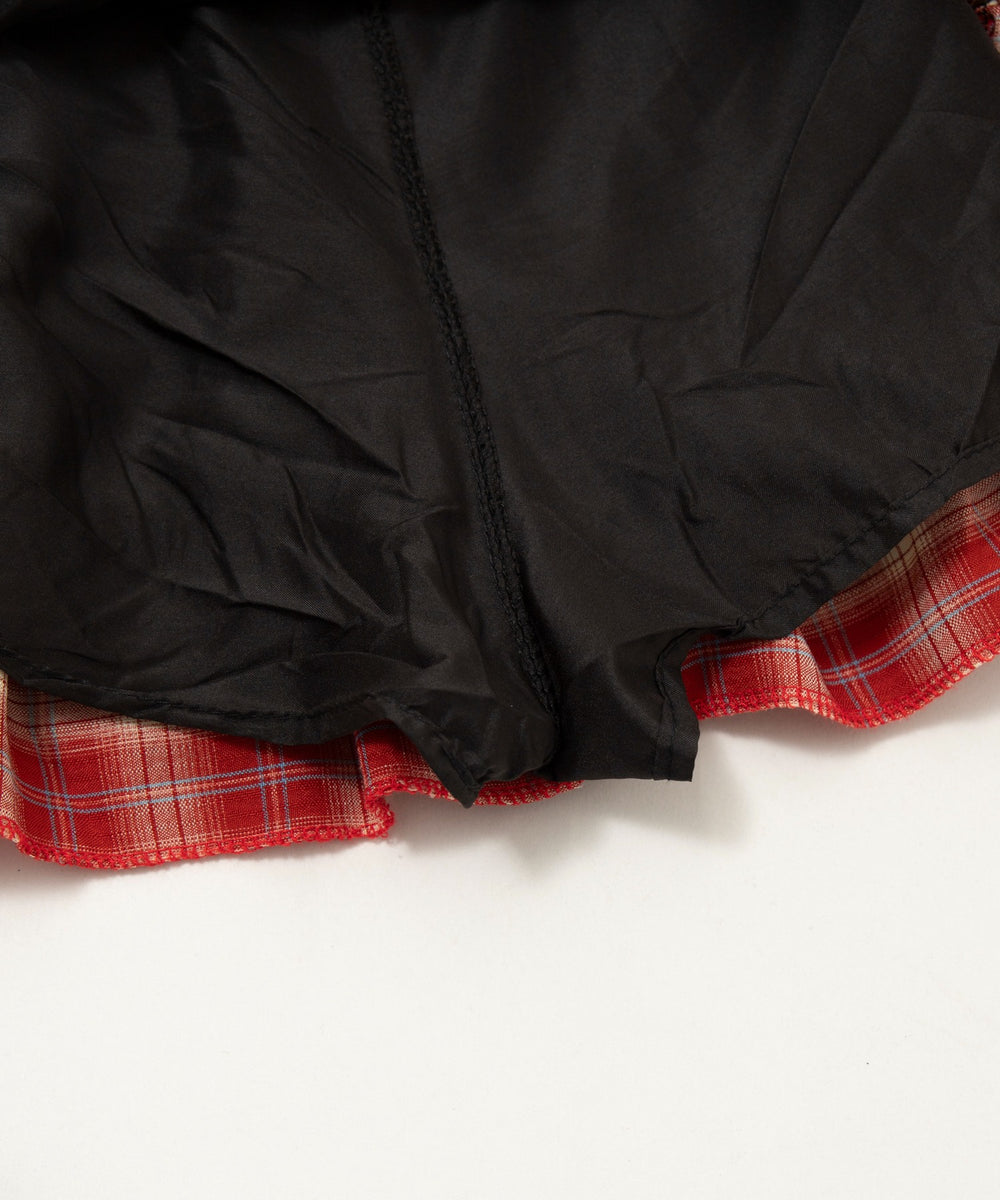 チェックドッキングプリーツスカパン