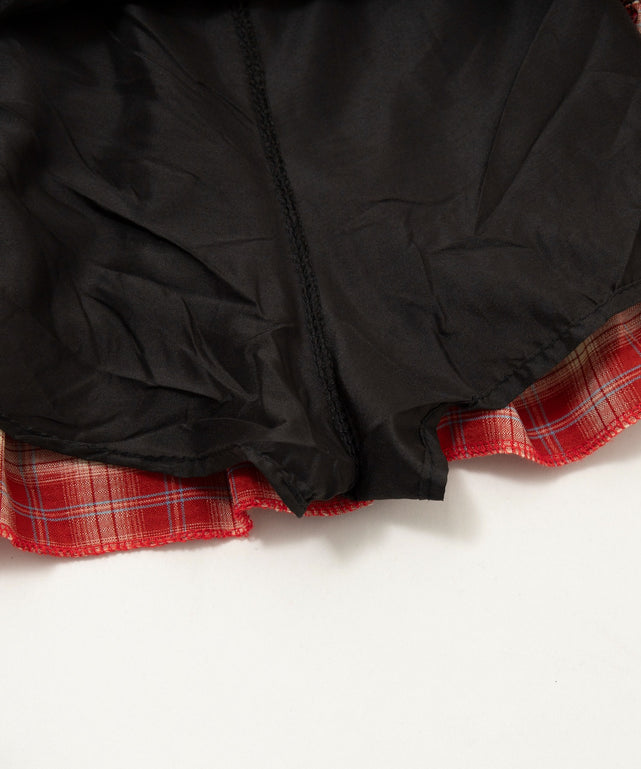 チェックドッキングプリーツスカパン