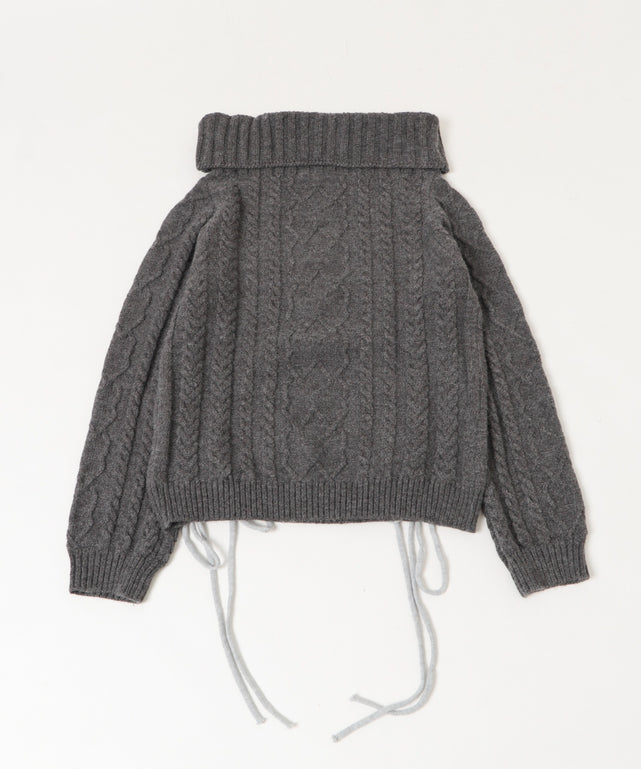 レースアップロゴオフショルダー