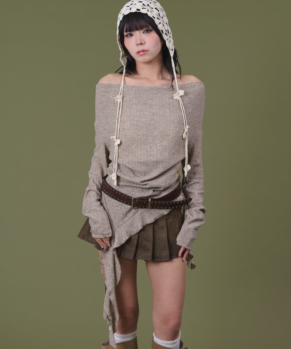 ベージュ モデル：160cm F着用