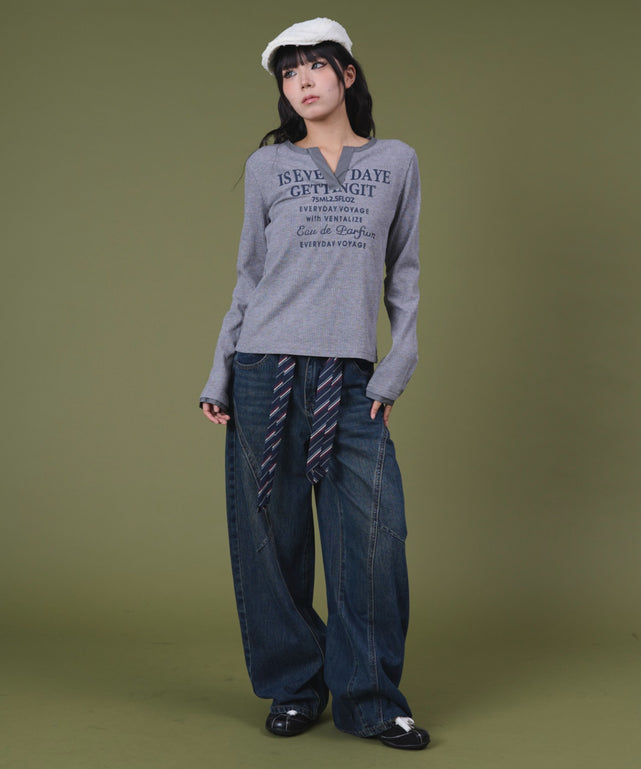 杢グレー モデル：160cm F着用