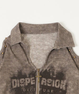 ショルダーデザインジップトップ