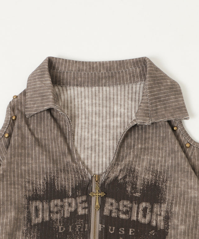 ショルダーデザインジップトップ