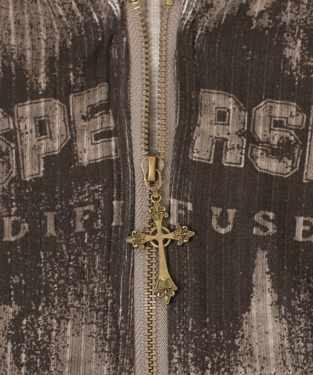 ショルダーデザインジップトップ