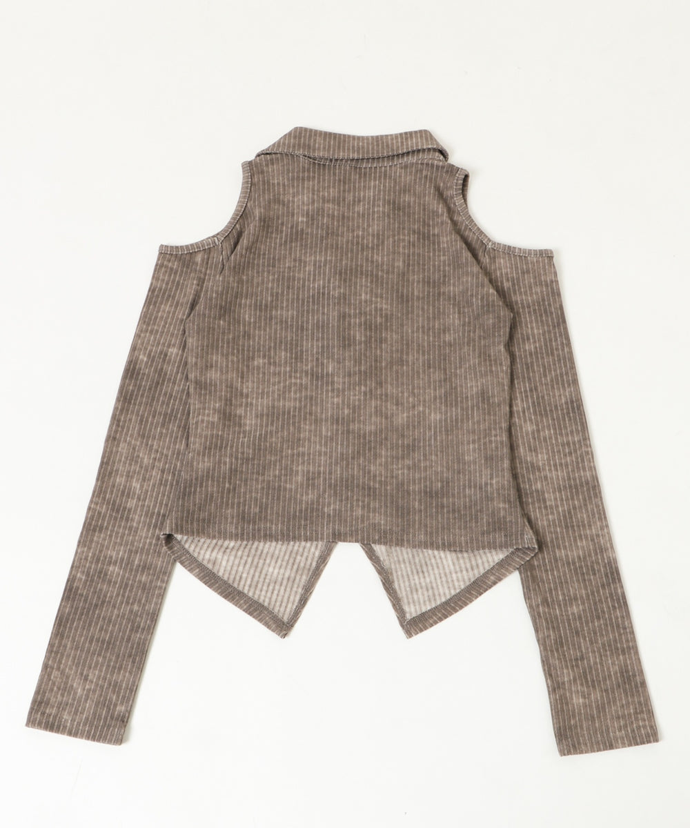 ショルダーデザインジップトップ