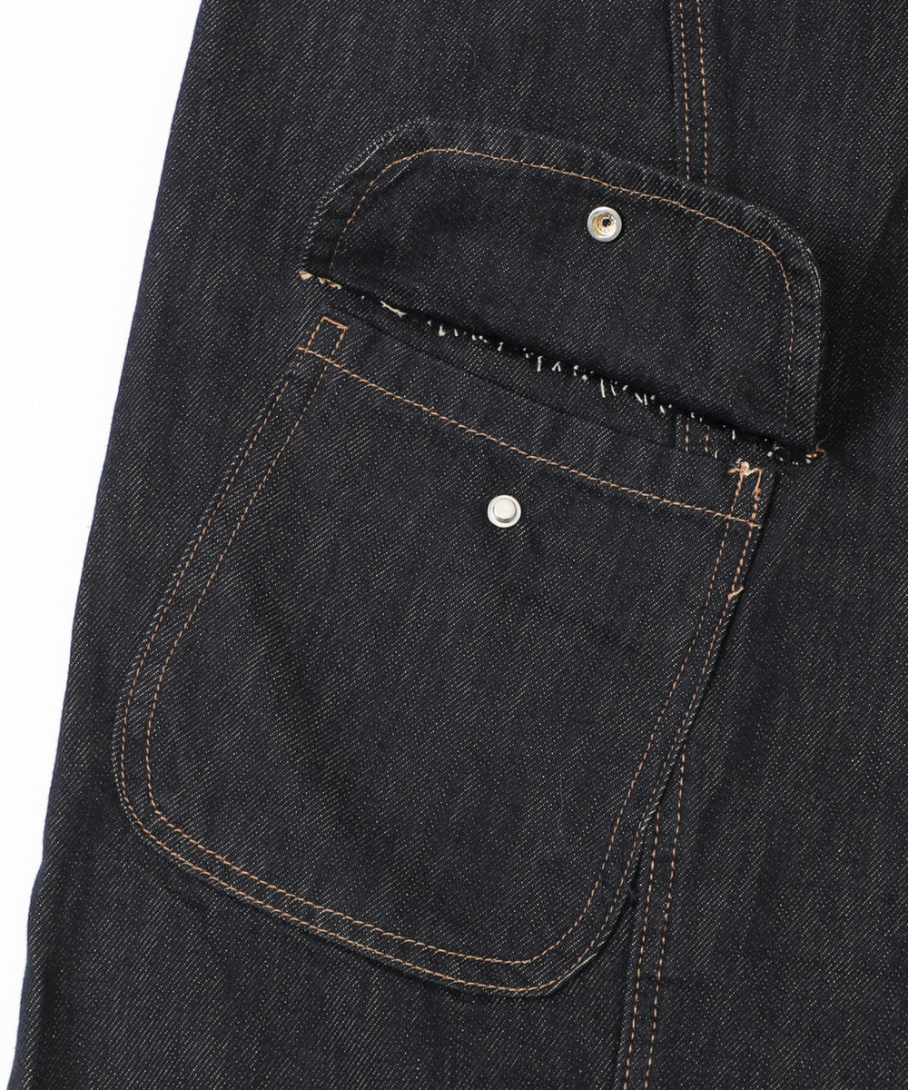 タイ付きフラップポケットデニム