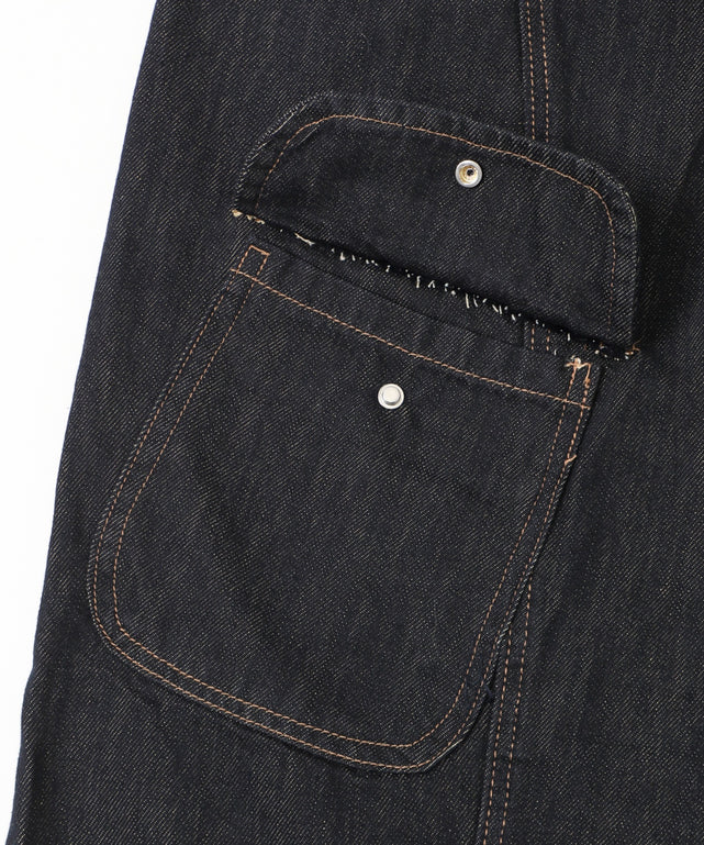 タイ付きフラップポケットデニム