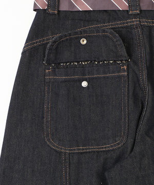 タイ付きフラップポケットデニム