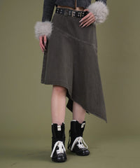 ベルト付きヘムスカート