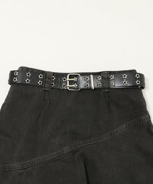 ベルト付きヘムスカート