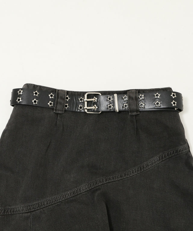 ベルト付きヘムスカート